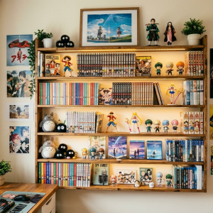 Kệ Gỗ Decor Anime Treo Tường Đa Năng WakuWaku – Hệ Kệ Trưng Bày Manga & Figure Có Đèn LED Cảm Ứng